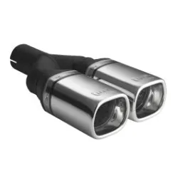 Uniwersalna końcówka tłumika prostokątna 80×65mm długość 200mm średnica montażowa 55mm