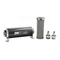 DeatschWerks In-Line Fuel Filter Kit 3/8IN 100 Micron 160mm