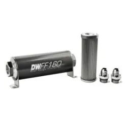 DeatschWerks In-Line Fuel Filter Kit -8AN 10 Micron 160mm