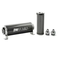 DeatschWerks In-Line Fuel Filter Kit -6AN 40 Micron 160mm