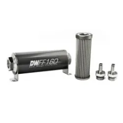 DeatschWerks In-Line Fuel Filter Kit 3/8IN 40 Micron 160mm
