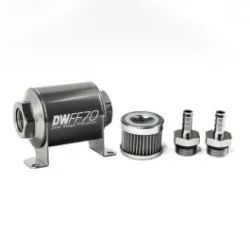 DeatschWerks In-Line Fuel Filter Kit 3/8IN 40 Micron 70mm