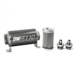 DeatschWerks In-Line Fuel Filter Kit -6AN 10 Micron 110mm