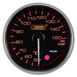 Wskaźnik Prosport Premium temperatura oleju 52mm bursztynowy