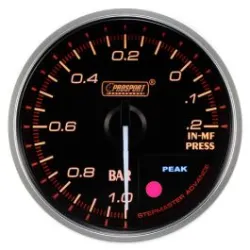 Wskaźnik Prosport Premium Podciśnienie 52mm bursztynowy