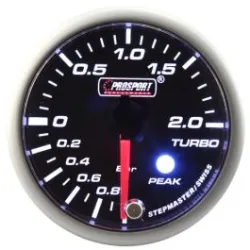 Wskaźnik Prosport Boost seria Stepper Motor Peak 52mm zielony