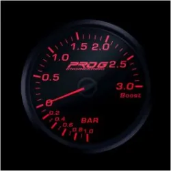 Wskaźnik Pro G Race Series RC, doładowania Boost 3 Bar RED 52mm