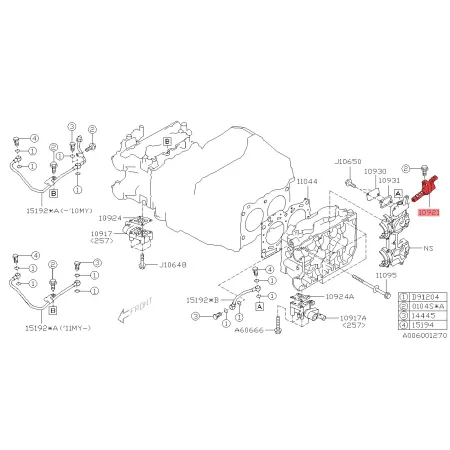Zawór sterujący AVCS dolotowy 10921AA140 Subaru WRX STI 2010-2021