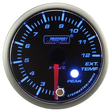Wskaźnik Prosport EGT temperatura spalin seria Stepper Motor Peak 52mm niebieski