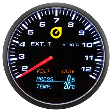 Auto Gauge 60mm - 4w1 wskaźnik EGT napięcia temperatury i ciśnienia