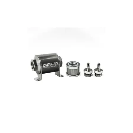DeatschWerks In-Line Fuel Filter Kit 5/16IN 100 Micron 70mm