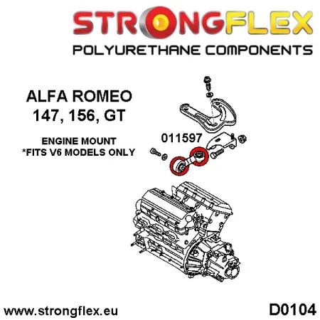 Alfa Romeo 147 156 GT 011597B: Poduszka - stabilizator silnika v6 Alfa Romeo 147