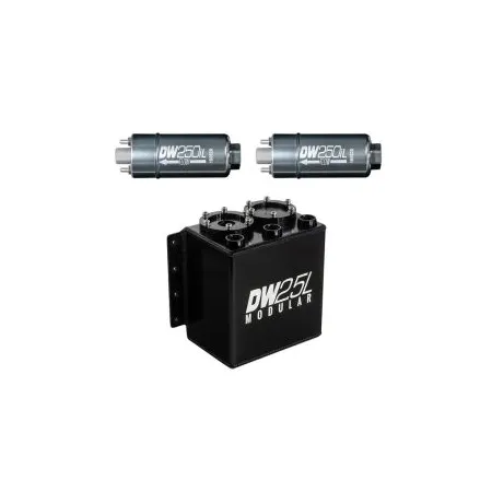 DeatschWerks 2.5L Surge Tank with 2 250iL In-Line Fuel Pump