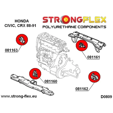 081163B: Wkładka poduszki silnika strona prawa Honda Civic