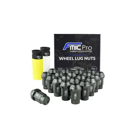 Kute nakrętki aluminiowe do kół FMIC.Pro M12x1.25 Szare (gun metal) 20szt. stożkowe 7075-T6