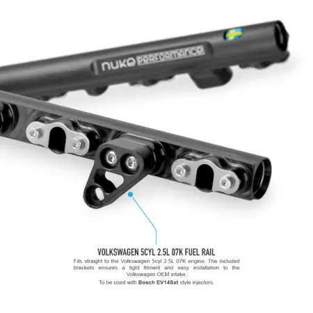 Nuke Performance Fuel Rail for Volkswagen VW 5cyl 2.5l Golf MK6 Jetta MK5 MK6 Beetle