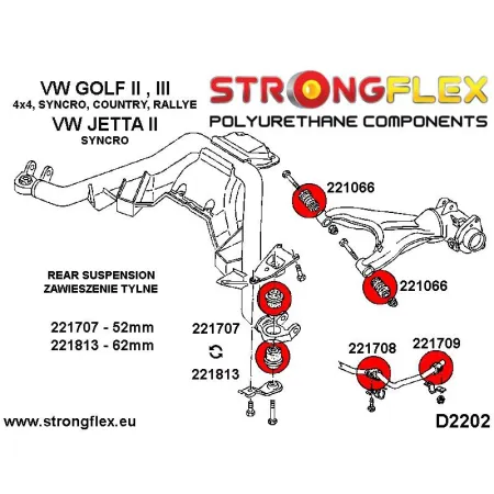 221066B: Tuleja wahacza tylnego 4x4 Volkswagen VW Golf 3