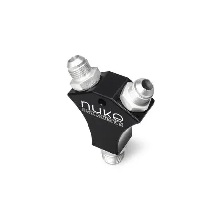 Nuke Performance Y-Block Adapter Fitting with 2x AN8 and 1x AN10