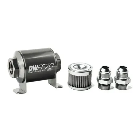 DeatschWerks In-Line Fuel Filter Kit -10AN 40 Micron 70mm