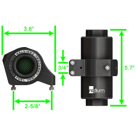 Fuel Vent Charcoal Canister for 3/8in Hose Radium Engineering