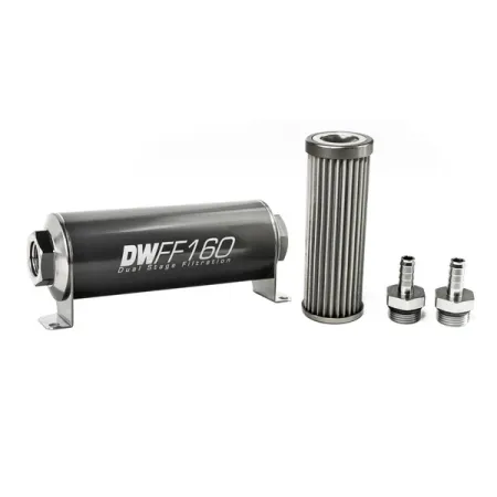 DeatschWerks In-Line Fuel Filter Kit 3/8IN 40 Micron 160mm
