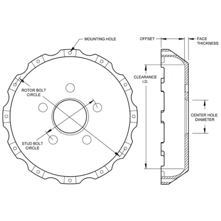 Wilwood 170-12845 Big Break Hat Flared Bell Dzwon hamulcowy