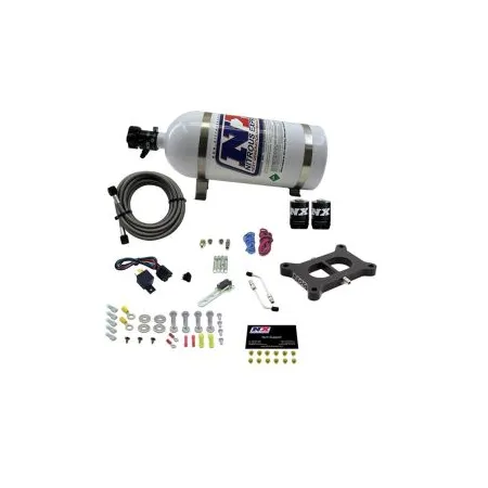 Holley 2 BBL Conventional Plate System Gasoline Stage 6 50-300Hp with 10Lb Bottle Nitrous Express NX 30020