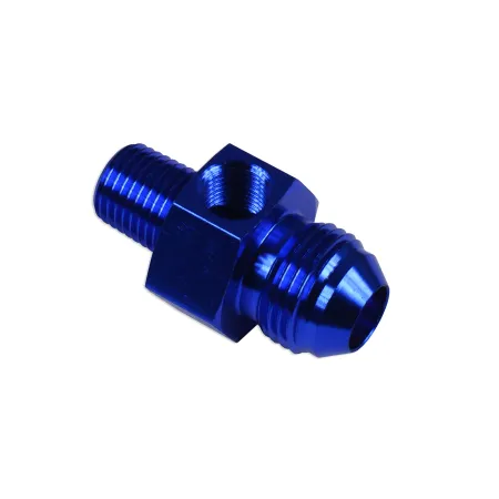 AN6 3/8 NPT Nypel adapter z wejściem na czujnik 1/8 NPT Niebieski