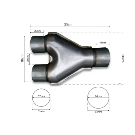 Y-pipe 63-57mm