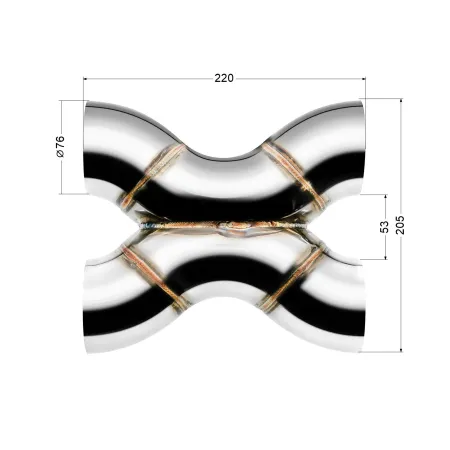 Spawany X-Pipe FMIC.Pro 76mm stal nierdzewna 304