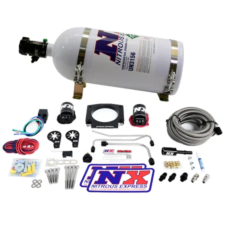 LS Single Entry 90mm Plate Hardline System with 15Lb Bottle (50-400Hp) Nitrous Express NX 20934S-15