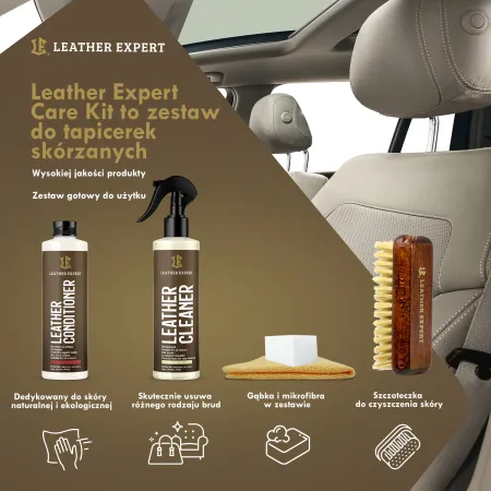 Leather Expert Car Leather Care Kit 2x250ml – zestaw do czyszczenia i pielęgnacji skóry