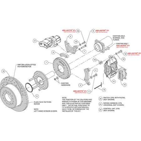 Wilwood 140-16164 Zestaw Hamulców Tylnych Forged Dynalite 12.19 Wiercony czarny