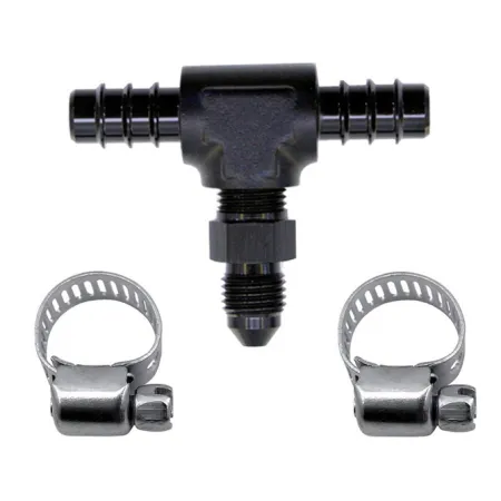 Fuel T Fitting 5/16 Hose Barb to AN4 Male Nitrous Express NX 15235