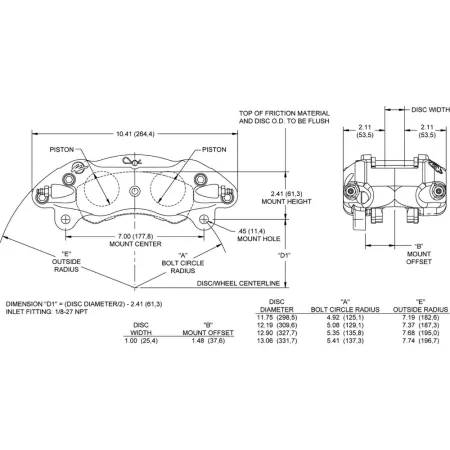 Uniwersalny zacisk hamulcowy 4 tłoczkowy Wilwood 120-10754 GNX4