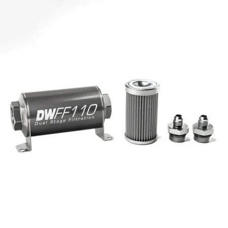 DeatschWerks In-Line Fuel Filter Kit -6AN 100 Micron 110mm