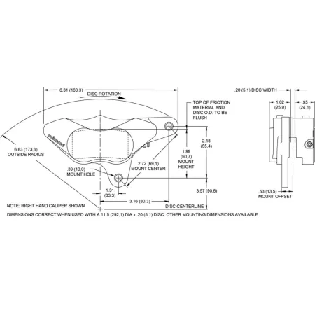Zacisk hamulcowy 4 tłoczkowy Wilwood 120-7738 GP310 Motorcycle 00-07 przód prawy czarny