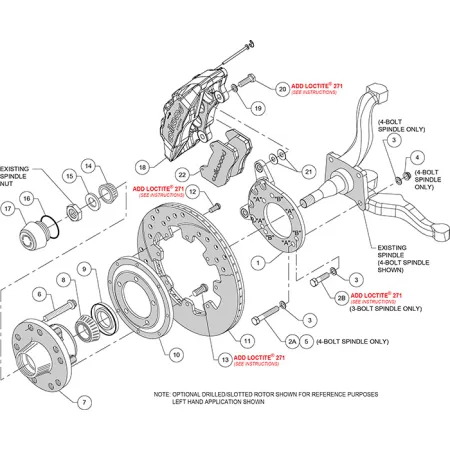 Wilwood 140-12947-D Forged Dynapro 6 Przedni zestaw hamulcowy 12.19 wiercony czarny Ford