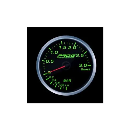 Wskaźnik Pro G Race Series 2 RS, doładowania Boost 3 Bar GREEN 60mm