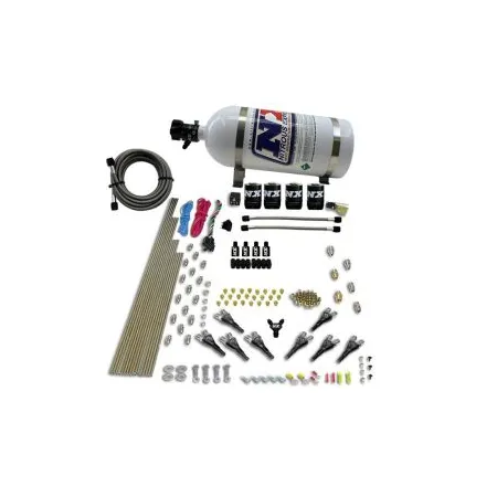 8-Cyl Shark Direct Port 4 Solenoids with 10LB Bottle (200-500Hp Jetting) 10LB Nitrous Express NX 90006-10