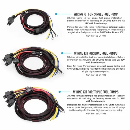 Nuke Performance Wiring Kit for Single Fuel Pump 30-Amp Battery Connection