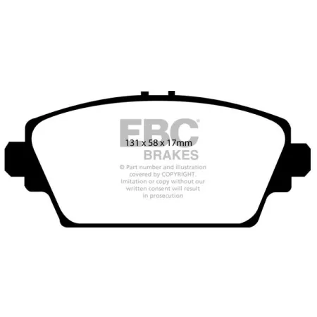 DP1339 Klocki hamulcowe ULTIMAX2 EBC Brakes Honda Accord CG Accord CH MG ZR ZS MG COMMERCIAL MG Express Nissan Almera Tino Primera P12 Primera W12 Acc