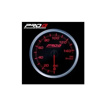 Wskaźnik Pro G Race Series RS, ciśnienia oleju PSI RED 60mm