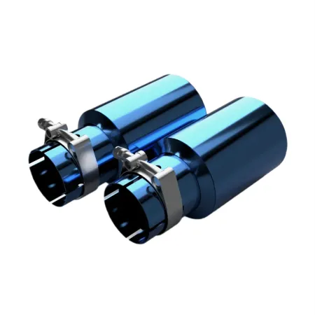 Tytanowe końcówki wydechu niebieskie Restomotive