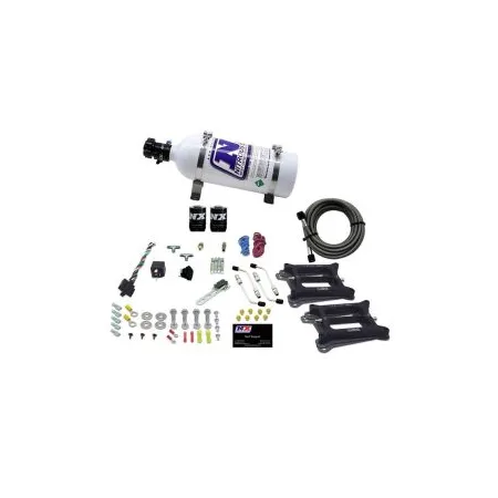 Dual 4150 Conventional Plate System Gasoline Stage 6 50-300Hp with 5Lb Bottle Nitrous Express NX 30240-05
