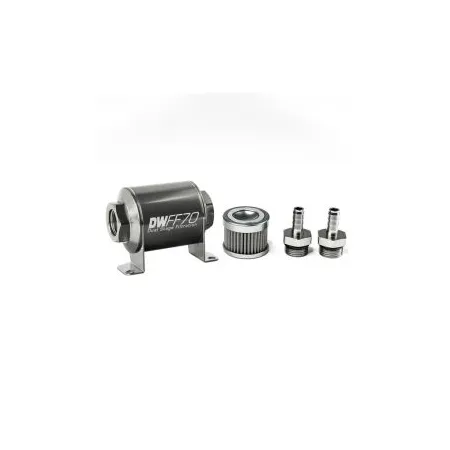 DeatschWerks In-Line Fuel Filter Kit 3/8IN 100 Micron 70mm