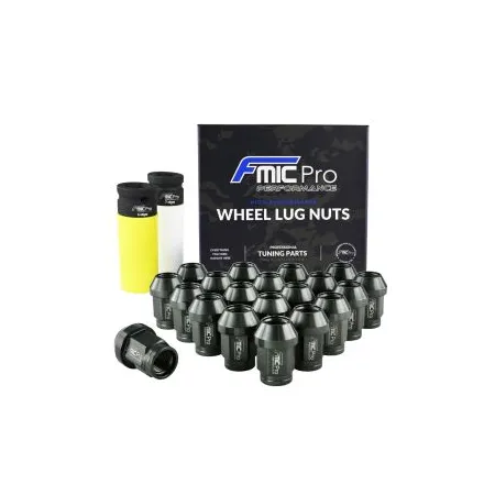 Kute nakrętki aluminiowe do kół  FMIC.Pro M14x1.25 Szare (gun metal) 20szt. stożkowe przelotowe 7075-T6