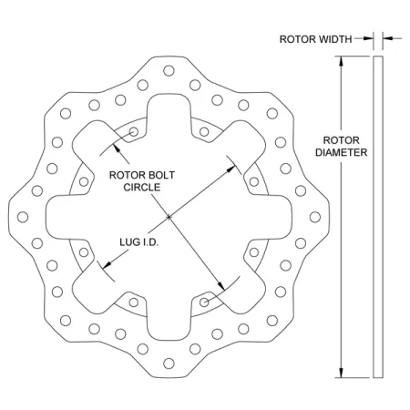 Wilwood 160-9773 Steel Scalloped Rotor Tarcza hamulcowa nawiercana 12.19