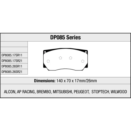 DP8085.17SR11 Sportowe klocki hamulcowe Sintered SR11™ EBC Brakes