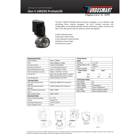Wastegate Turbosmart GenV eWG50 Progate50 Electronic Black